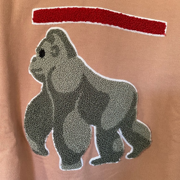 NWT Raw Gear Gorilla pink and gray heavy weight hoodie size small and medium - Picture 3 of 4